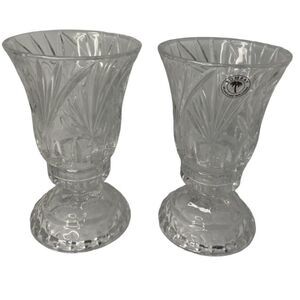 Pair of Bombay 24% Lead Crystal 2-piece Candleholders - Made in Poland